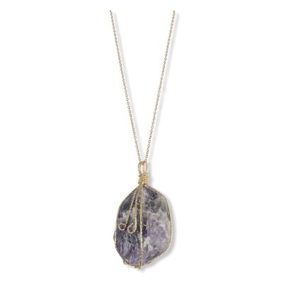 Drahtgewickelte Amethyst-Halskette