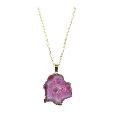 Sliced Pink Agate Necklace