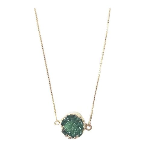 Green Druzy Necklace