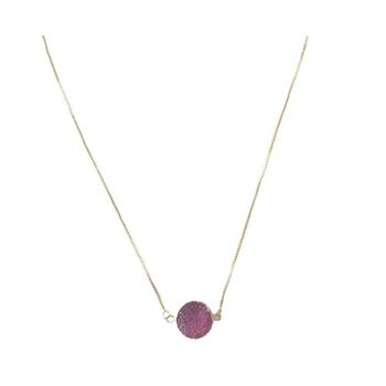 Collier Druzy Rose