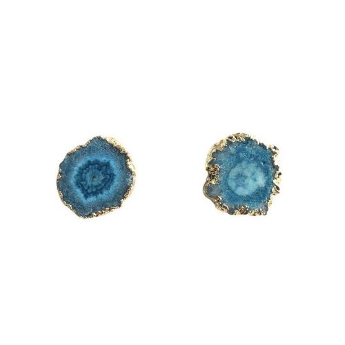 Blue Solar Quartz Studs