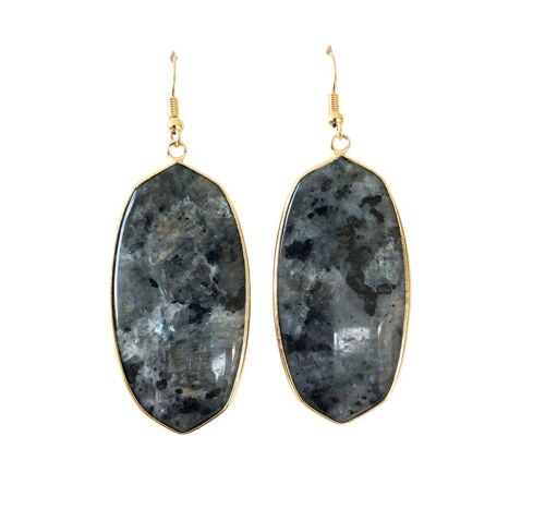 Black Labradorite Geometric Earrings