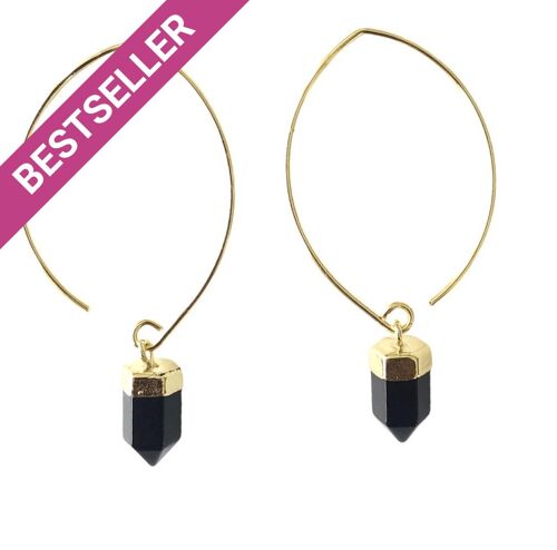 Black Onyx Semi Hoops