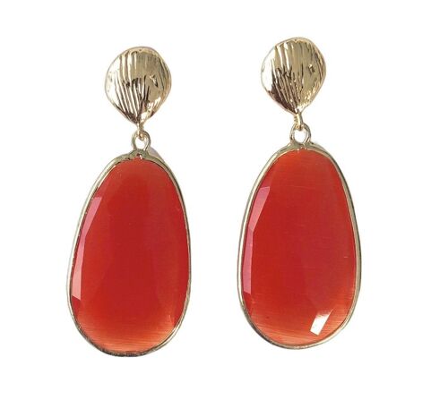 Orange Catseye Earrings