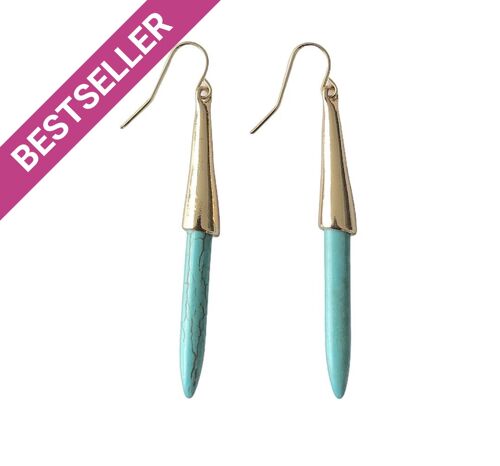 Bullet Shaped Turquoise Earrings