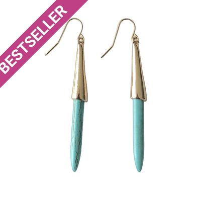 Boucles d'Oreilles Turquoise en Forme de Balle