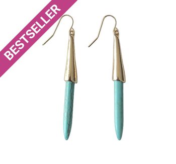 Boucles d'Oreilles Turquoise en Forme de Balle