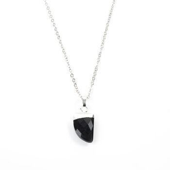 Collier Griffe Onyx Noir en Or Blanc