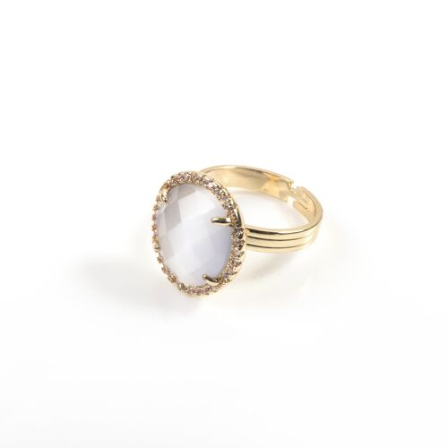 White Catseye Ring