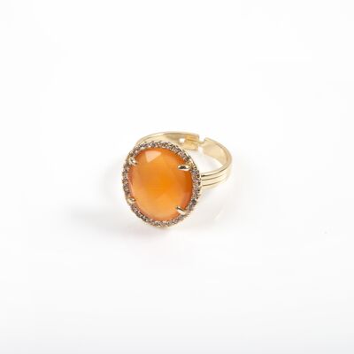 Orangefarbener Catseye-Ring