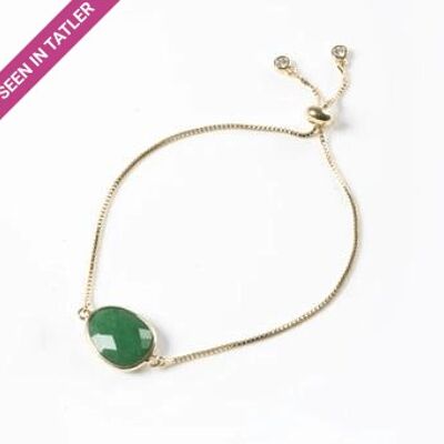 Bracciale scorrevole con pietre preziose di onice verde