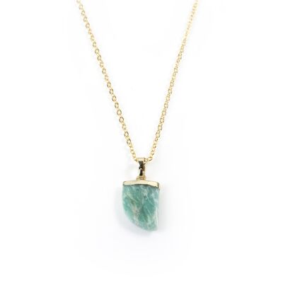 Amazonite Claw Necklace in Yellow Gold