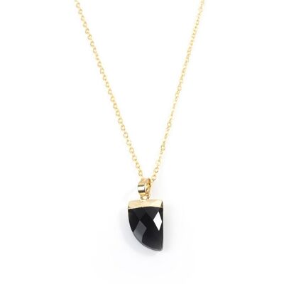 Black Onyx Claw Necklace in Yellow Gold