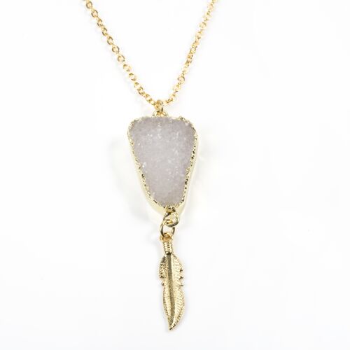 Druzy Leaf Necklace