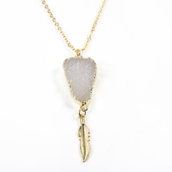 Collier Feuille Druzy