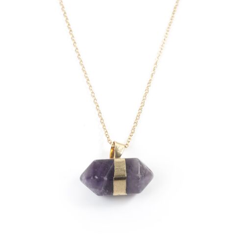 Amethyst Hexagonal Necklace