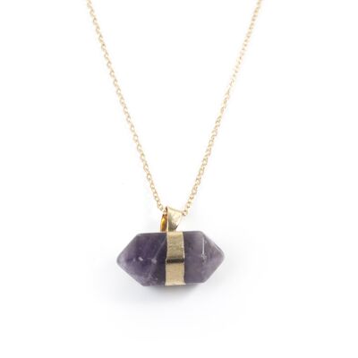 Amethyst sechseckige Halskette