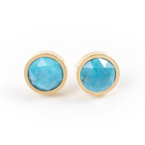 Turquoise Round Stud Earrings