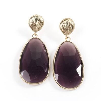 Boucles d'Oreilles Catseye Violet