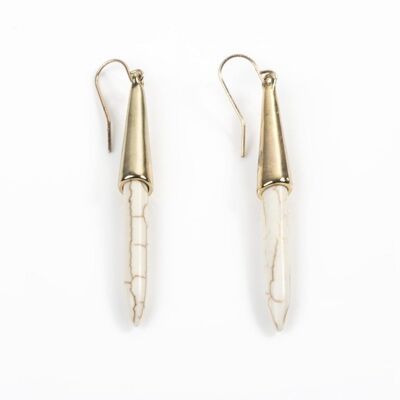 Bullet Shaped Howlite Earrings