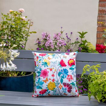 Celina Digby Luxury Garden Outdoors Coussin résistant à l'eau avec rembourrage, 45 x 45 cm - Motif floral Midsummer Morning 2
