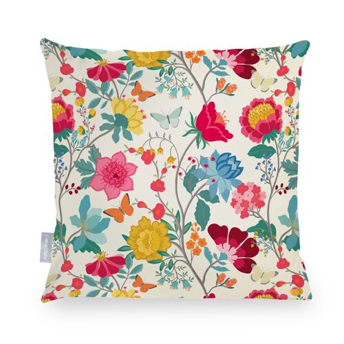 Celina Digby Luxury Garden Outdoors Water Resistant Cushion Pillow with Filling, 45x45cm - Midsummer Morning Floral Design