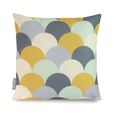 Celina Digby Luxury Garden Outdoors Water Resistant Cushion Pillow with Filling, 45x45cm - Scandi Hills Geometric Design