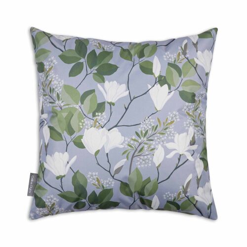 Celina Digby Luxury Garden Outdoors Water Resistant Cushion Pillow with Filling, 45x45cm - Magnolia Grey Floral Design