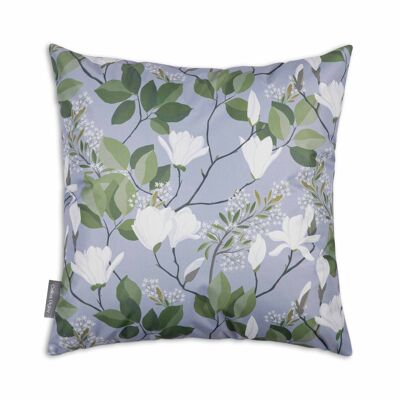 Celina Digby Luxury Garden Outdoors Water Resistant Cushion Pillow with Filling, 45x45cm - Magnolia Grey Floral Design