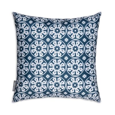 Celina Digby Luxury Garden Outdoors Water Resistant Cushion Pillow with Filling, 45x45cm - Casablanca Navy Moroccan Design