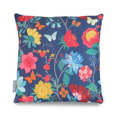 Celina Digby Luxury Garden Outdoors Water Resistant Cushion Pillow with Filling, 45x45cm - Midsummer Night Floral Design