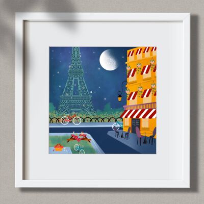 Parisian Nights print / Paris / Eiffel Tower/