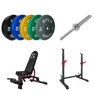 GTLN Home Starter Pack V2 - 150kg Bundle with Chrome Barbell