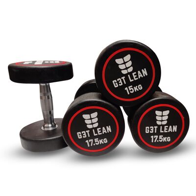 GTLN Rubber Round Dumbbells 5kg-40kg - 10kg x 2