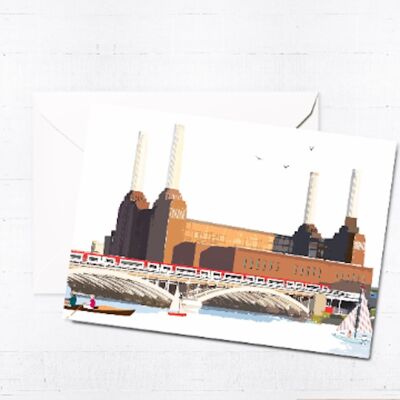 Cartolina d'auguri della centrale elettrica di Battersea