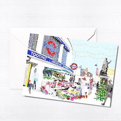 Christmas at Tooting Broadway Station - Holiday Greeting Card