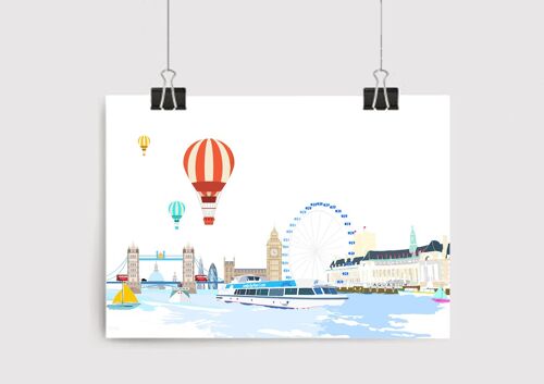 The River Thames Art Print - A4 Size