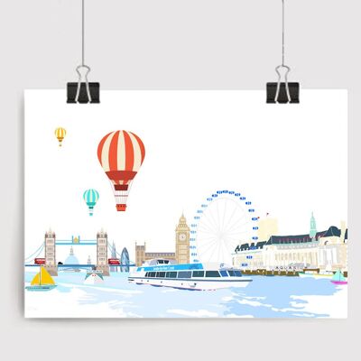 The River Thames Art Print - A4 Size