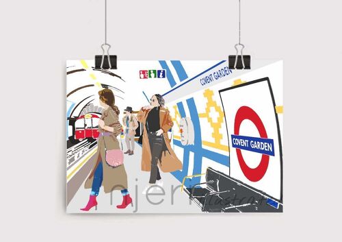 Covent Garden Tube Art Print - A4 Size