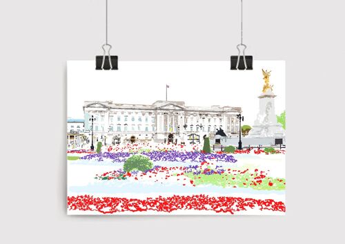 Buckingham Palace Art Print - A4 Size
