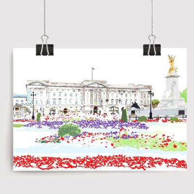 Buckingham Palace Art Print - A4 Size
