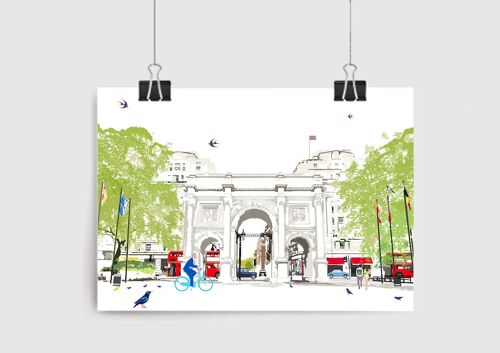 Marble Arch Art Print - A4 Size