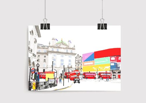 Piccadilly Circus Art Print - A4 Size