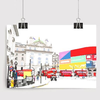 Stampa artistica di Piccadilly Circus - Formato A4