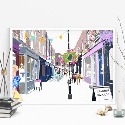 Camden Passage Art Print - A4 Size