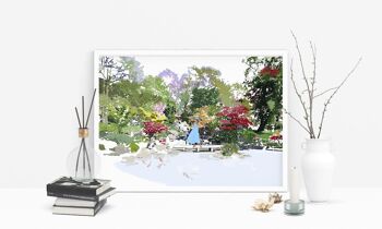 Impression d'art des jardins de Kyoto - Format A4