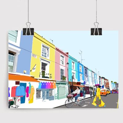 Impression d'art Portobello Road - Format A4