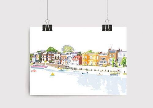 Chiswick Riverside Art Print - A4 Size