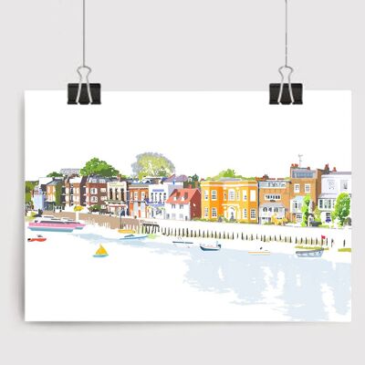Chiswick Riverside Art Print - A4 Size
