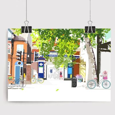 Stamford Brook Station Art Print - A4 Size